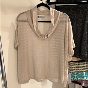 Cropped cowl neck overshirt sz XL